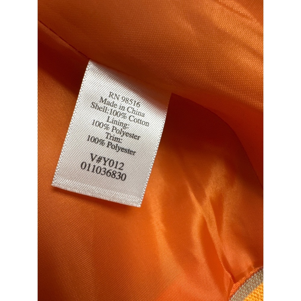 Coldwater Creek Blazer Womens W18 Orange Southwestern Geometric Cotton Jacket - Picture 6 of 11